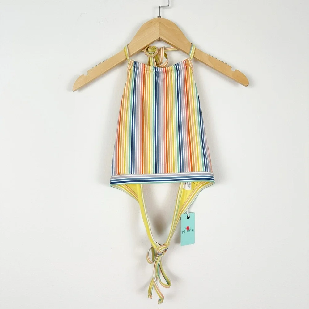 NWT Marine Layer‎ Reversible Havana Halter Bikini Stripe Swimsuit M/L